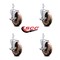 Service Caster 5 Inch High Temp Glass Filled Nylon 7/8 Inch Square Stem Caster Set with Brake SCC-SQ20S514-GFNSHT-TLB-78-4 - alternate 2